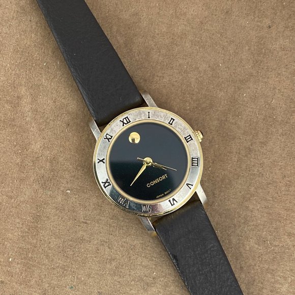 Vintage Consort Gold Dot Ladies 2 Tone Gold and Silver Watch - Picture 2 of 7